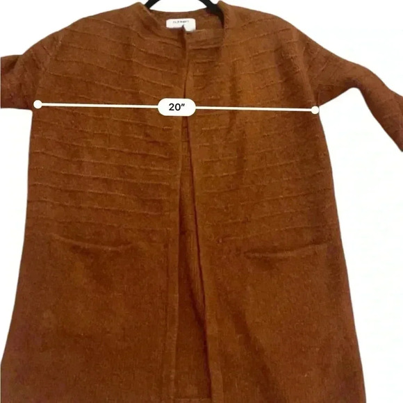 Old Navy Garter Coatigan open front cardigan coat in rust oversized XS - Picture 4 of 9